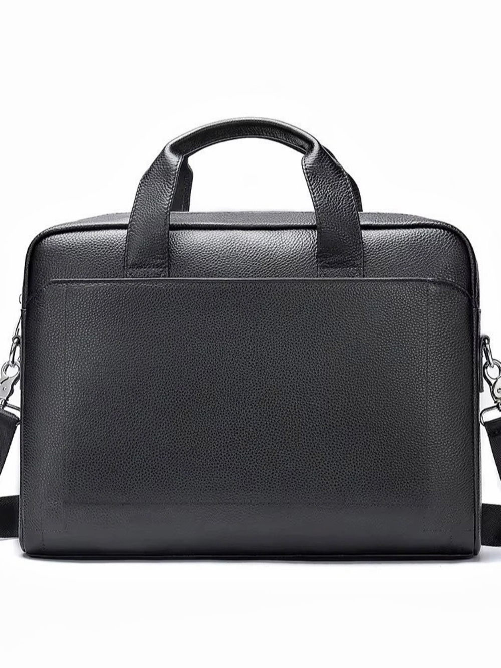 Leather-Look Briefcase in Brown & Black